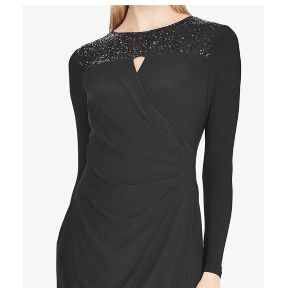 LAUREN Ralph Lauren Black Sheath Sequins Dress